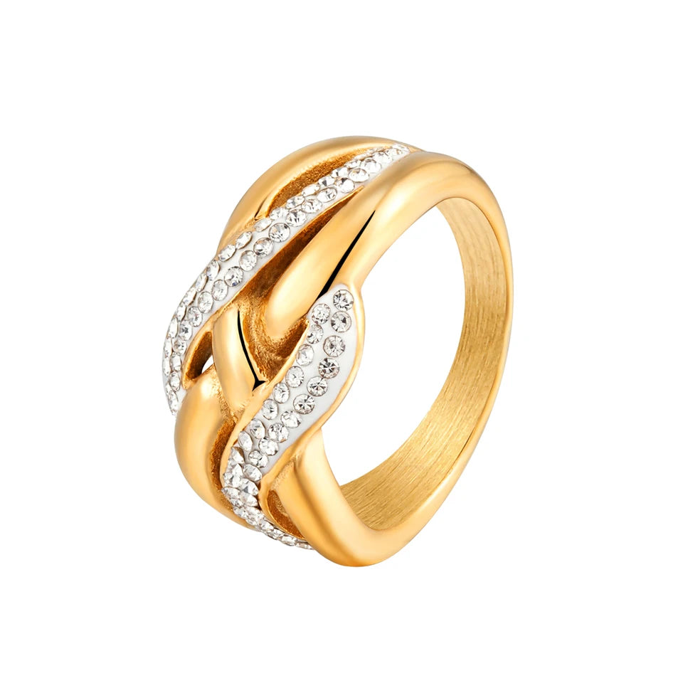 New Design Luxury Shiny Crystal Rings 18 K