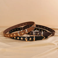 Women Studded Leather Belt Fashion Punk Style Ladies Belts for Jeans Dress Adjustable Waist Belt Rivet Decor