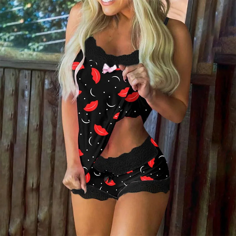 Sexy Seamless Lace Bowknot Lingerie Set