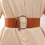 Belts for Women Simple Waist Elastic Ladies Band Round Buckle Decoration Coat Sweater Fashion Dress Waistband