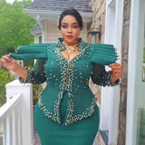 African women's elegant dress Mesh fabric