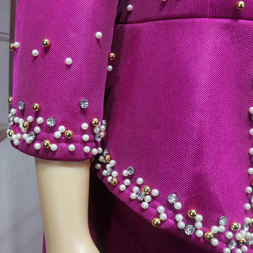 African women's elegant dress Mesh fabric