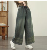 Retro Heavy Embroidery Ethnic Style Pants