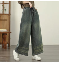 Retro Heavy Embroidery Ethnic Style Pants