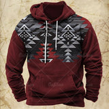 Men Hooded Vintage Print  Sweatshirt