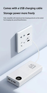 200000mAh 120W Power Bank Large Capacity Super Fast Charge Portable Power Bank With 4 Charging Cables LED Digital Display New