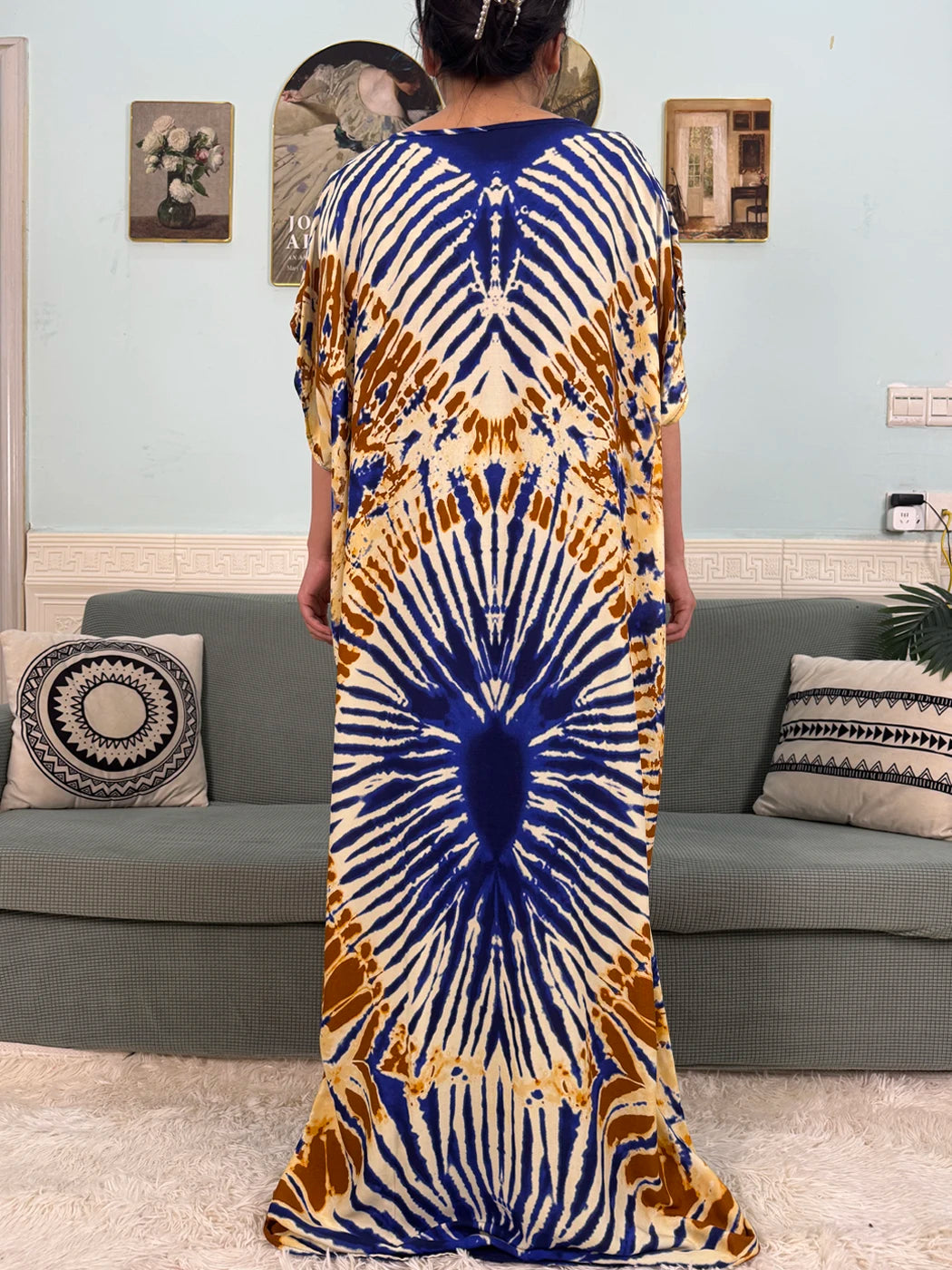 African Dresses For Women 2025 Floral Cotton Loose Femme Robe O-neck Muslim Islam Abaya Sets With 160x80cm Shawl Hijabs Scarf