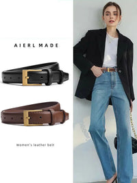 Women's Belt Fashion High-quality Pin Buckle Belt Genuine Luxury Soft PU Leather Belt Women Pair with Pants Jeans，For Ideal Gift