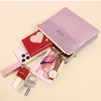 Alligator Pattern Crossbody Lock Phone Bag