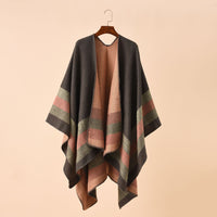 Double-sided Plaid Cashmere Shawl Coat