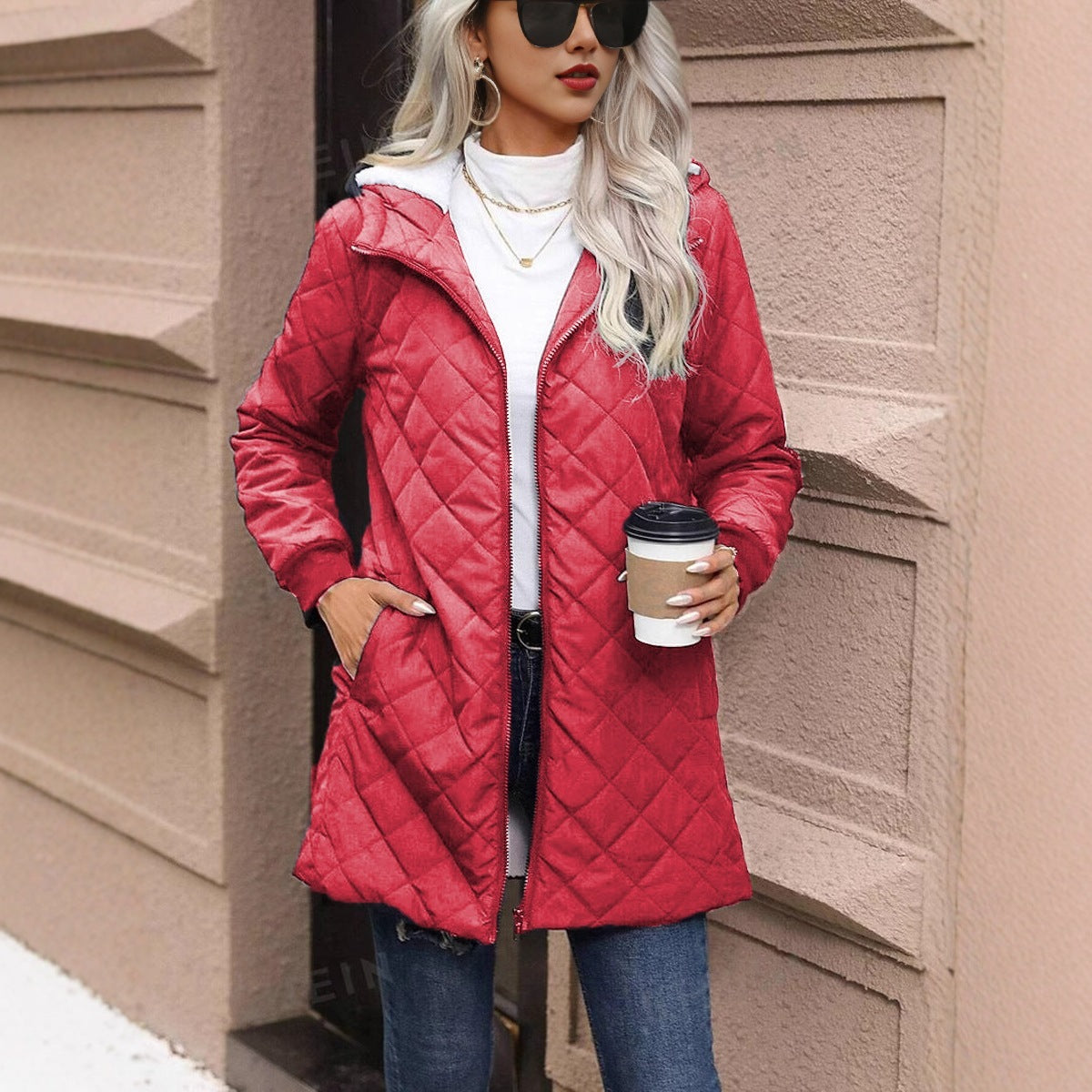 New Hooded Fleece Padded Coat Women