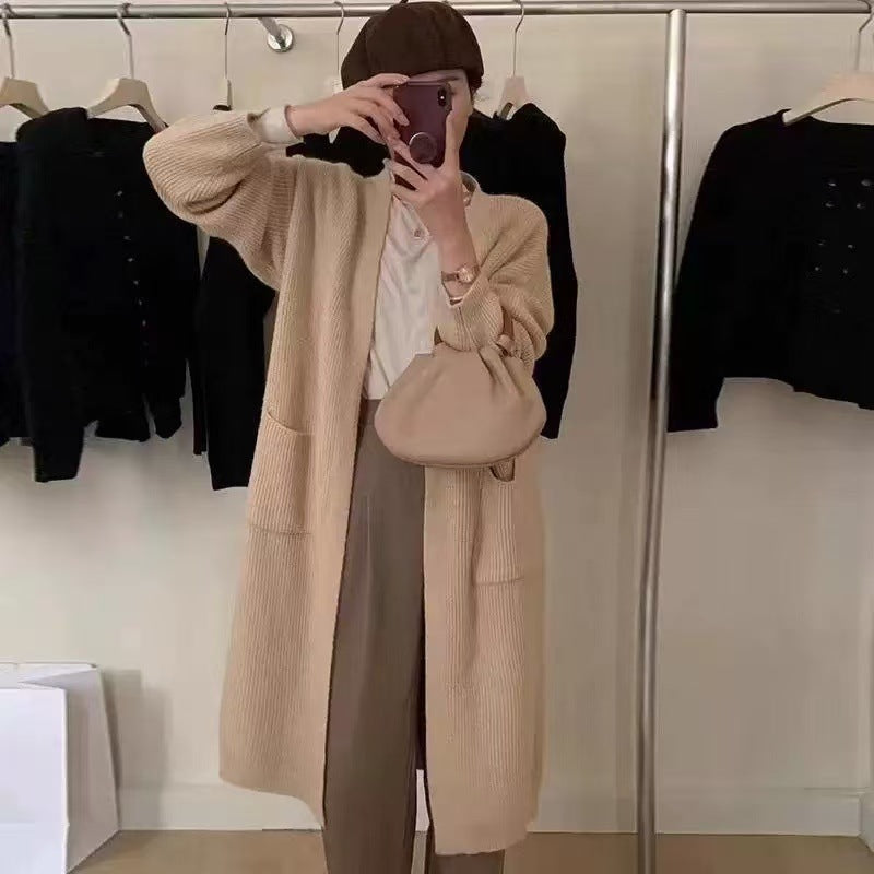 Autumn And Winter Korean Style Lazy Wind Coat Long Sweater Coat