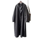 Women's Solid Color Loose Mid Length Windbreaker Jacket