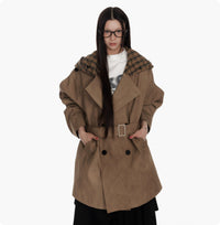 Hooded Patchwork Windbreaker Jacket For Women