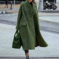 Pure Color Warm Keeping Woolen Coat
