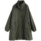 Loose Plus Size Workwear Windbreaker Female Art Jacket Long-sleeved