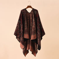 Double-sided Plaid Cashmere Shawl Coat