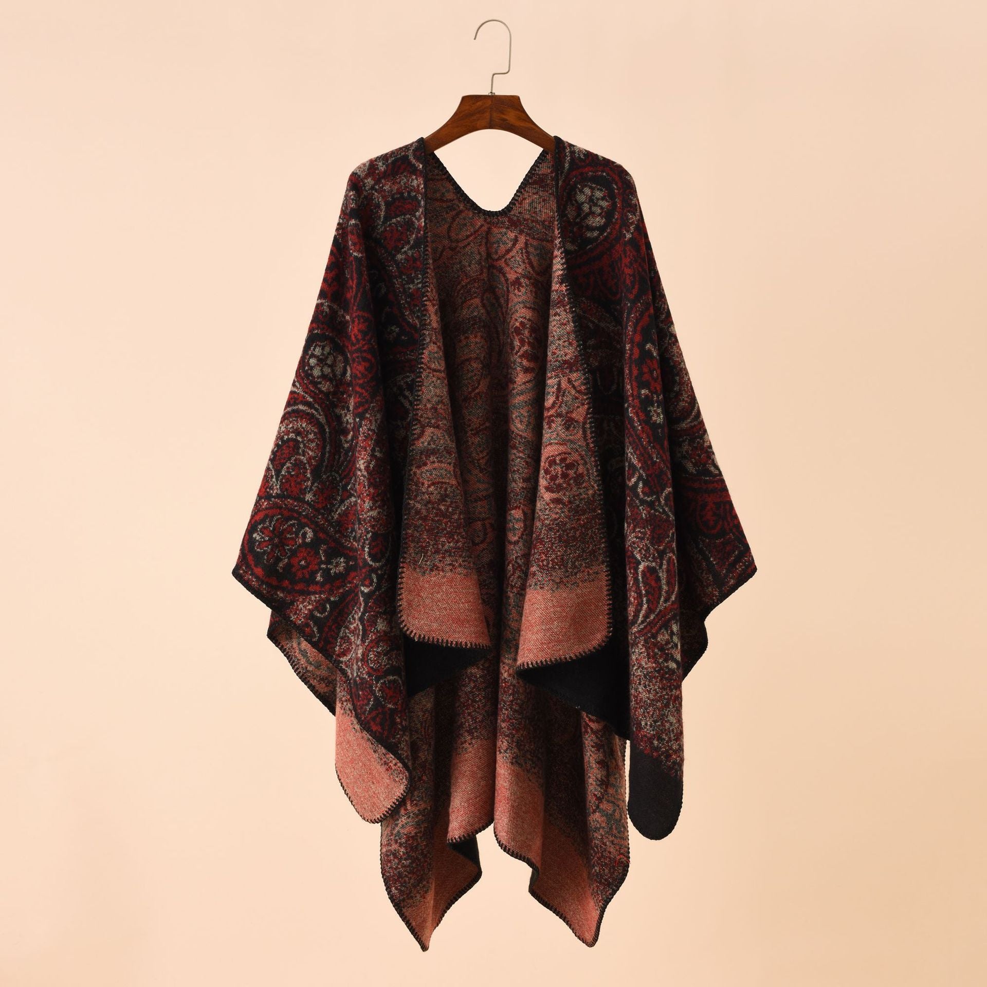 Double-sided Plaid Cashmere Shawl Coat