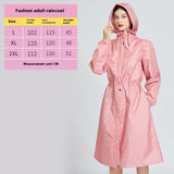 Fashion Trench Coat Raincoat Lightweight Breathable Solid Color Long Sleeve