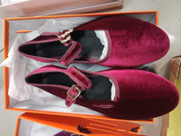 Casual Velvet Flat Pumps Buckle Mary Jane Ballet Slipper
