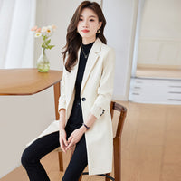 Black Mid-length Suit Trench Coat Coat For Women