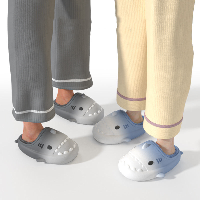 Waterproof Gradient Shark Cotton Slipper