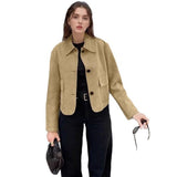 Fashionable Suede Women's Windbreaker Coat