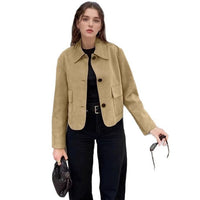 Fashionable Suede Women's Windbreaker Coat