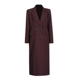 Pure Color All-matching Angola Red Long-cut Coat