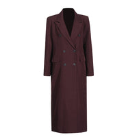Pure Color All-matching Angola Red Long-cut Coat