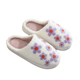 Embroidery Hibiscus Flower Woolen Slipper