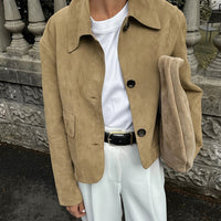 Fashionable Suede Women's Windbreaker Coat