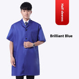Work Clothes Blue Long Sleeve Dustproof Unlined Long Gown