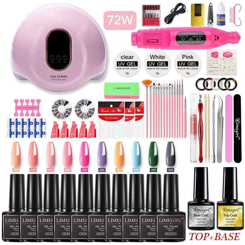 54W Nail Lamp Polisher Nail Polish Tool Set