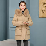 Fur Collar Velvet Lining Warm Coat
