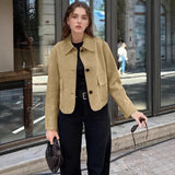 Fashionable Suede Women's Windbreaker Coat