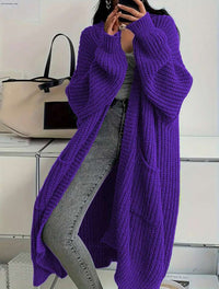 Long Sweater Coat Loose Long-sleeved Knitted Cardigan