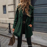 Solid Color Loose Fit Fashion Slim Hat Woolen Coat