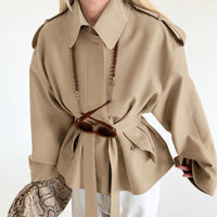 Long Sleeve Cardigan Trench Coat Design Sense Temperament Leisure