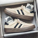 All-matching PU Leather Couple Flat Sneakers for Men