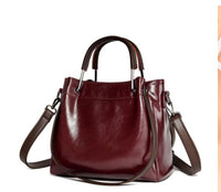 Women's Soft Leather Retro Bucket Handbag