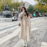Autumn And Winter New Korean Style Loose Mid-length Hepburn Style Woolen