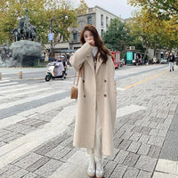 Autumn And Winter New Korean Style Loose Mid-length Hepburn Style Woolen