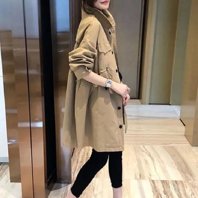 Fashion Korean Style Loose Leisure Anti-aging Mid-length Coat