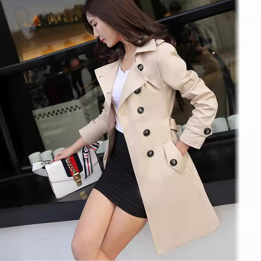 Women's Fashion Trench Coat Mid-length Coat