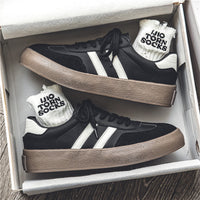 All-matching PU Leather Couple Flat Sneakers for Men