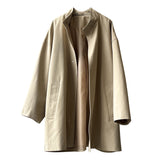 Japanese Style Workwear Style Stand Collar Trench Coat For Women