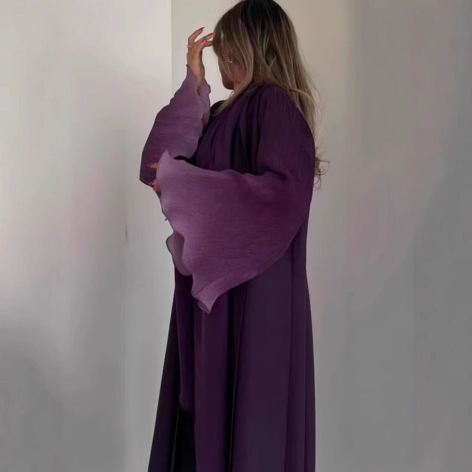 Pleated Long Shawl Women's Fashionable Elegant Gradient Cardigan