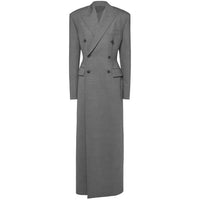 Double-breasted Long Sleeve Slim-fit Elegant Padded Shoulder Extended Suit Jacket