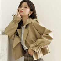 Korean Style Loose Fried Street Short Suit Trench Coat